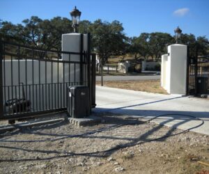 double slide drive gates with automatic openers