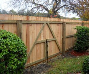 6ft wood privacy double drive gate